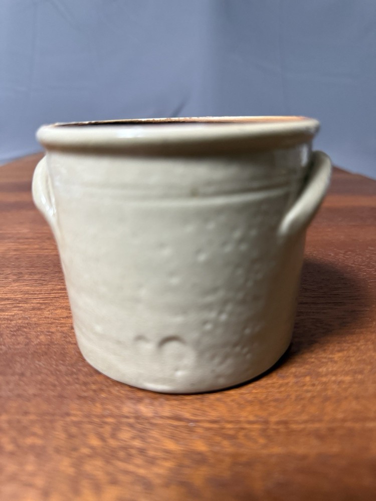 Rustic Studio Pottery Mini Crock Cobalt Blue Primitive Stoneware Crock