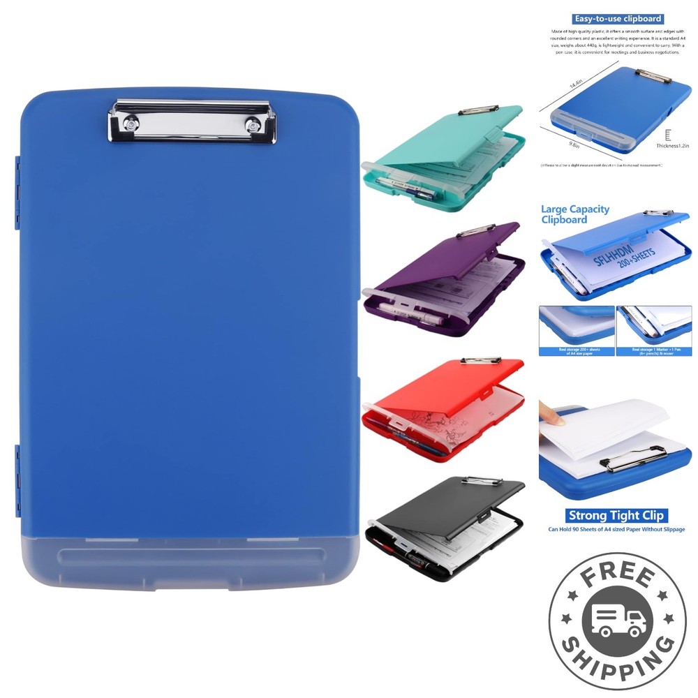 Multi-Functional A4 Plastic Clipboard with Storage - Ideal for Professionals