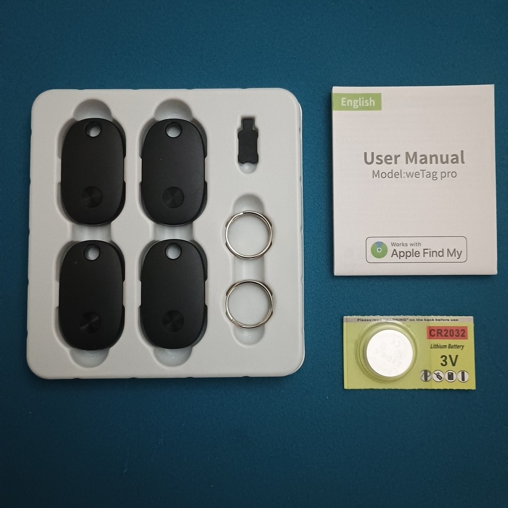 WeTag Pro 4 Pack Black Air Tags