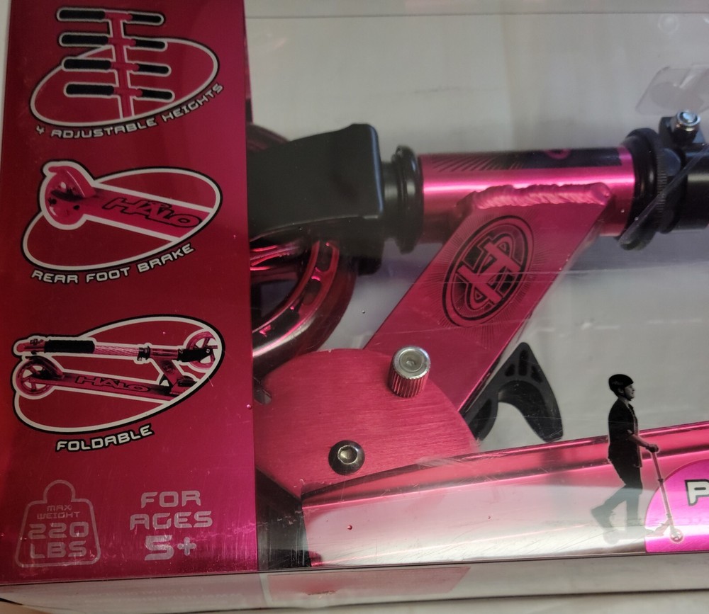 Halo Premium Inline Scooter - Candy Chrome Edition - Pink Foldable Adjustable