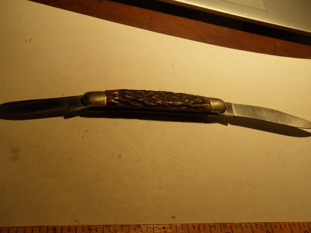 PRECISE SILVER EAGLE TWO BLADE STAINLESS 11635 FOLDING KNIFE JAPAN
