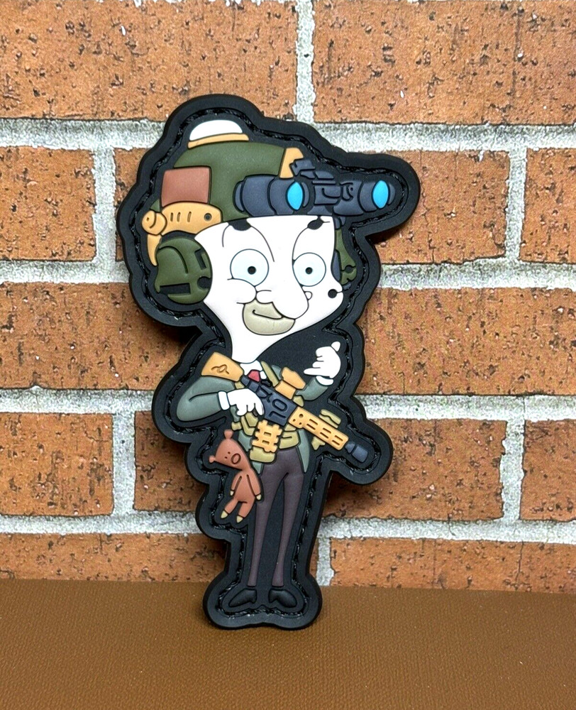 PVC Tactical Morale Patch, Tactical Mr. Bean Patch, Military Bean Gun Patch