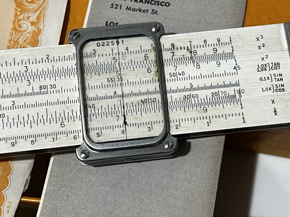 Dietzgen Slide Rule Polymath Multiplex Decimal Trig Type 1744 Case Box Manual