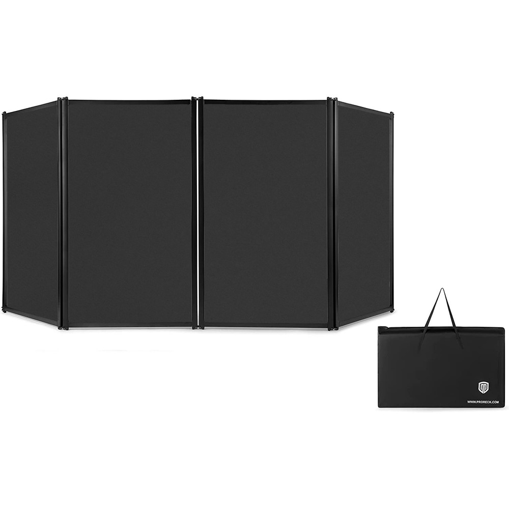 PRORECK 4 Panel Portable DJ Facade Foldable Metal Booth Detachable Scrim Bag