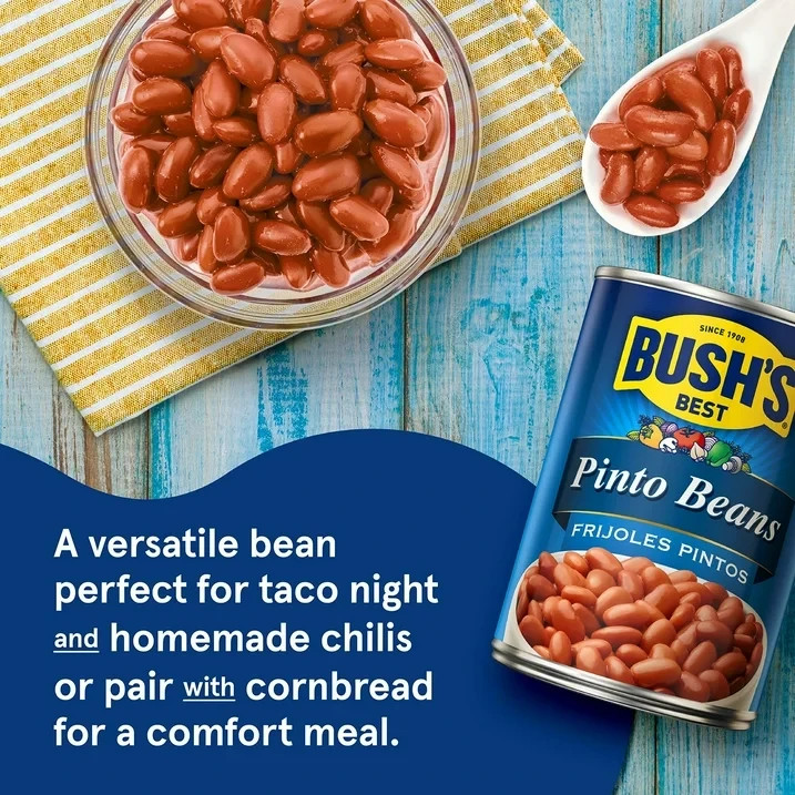 Bush's Pinto Beans, 16 oz. - 6 Pack - Nutritious & Savory