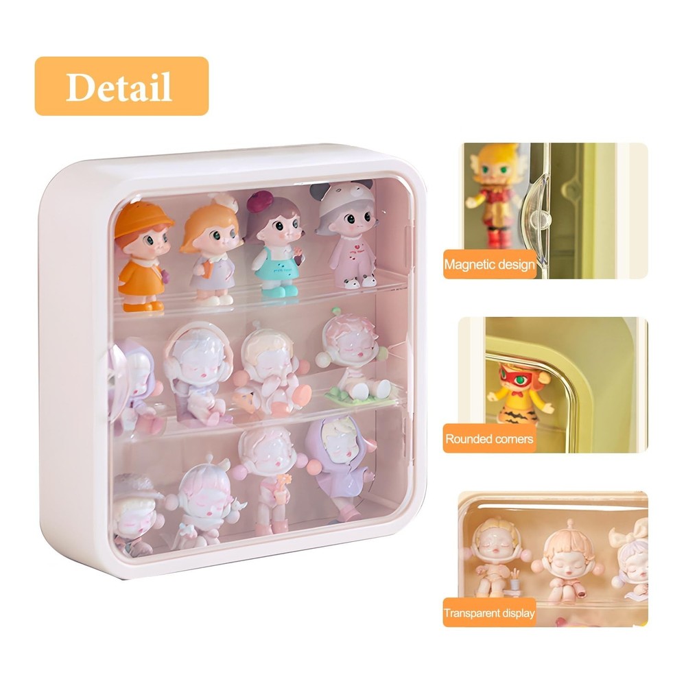 Clear Display Case for Figures, Acrylic Wall Mounted or Desktop Doll Storage ...