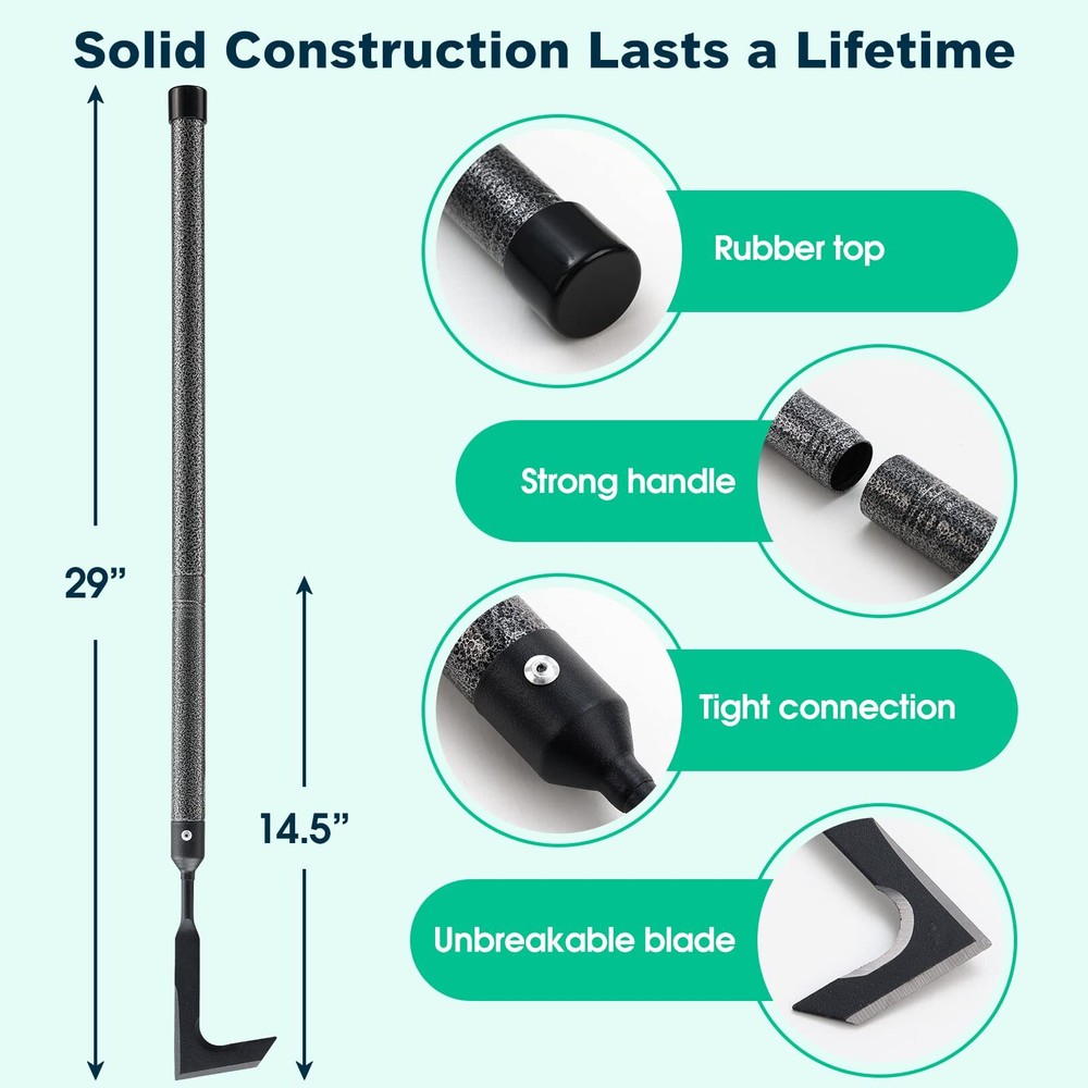 Crack Weeder, Manual Crevice Weeding Tool Weed Puller with 29” Handle for Sid...