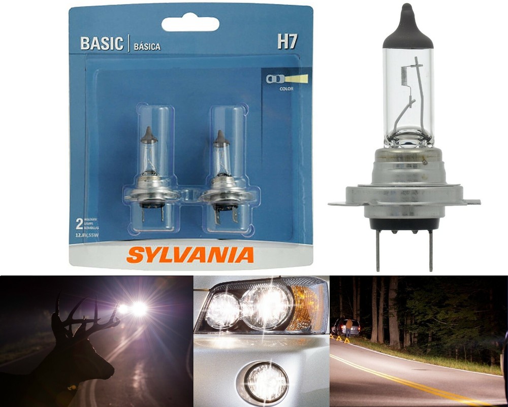 Sylvania Basic H7 55W Two Bulbs Head Light High Beam Replacement Stock Lamp Fit