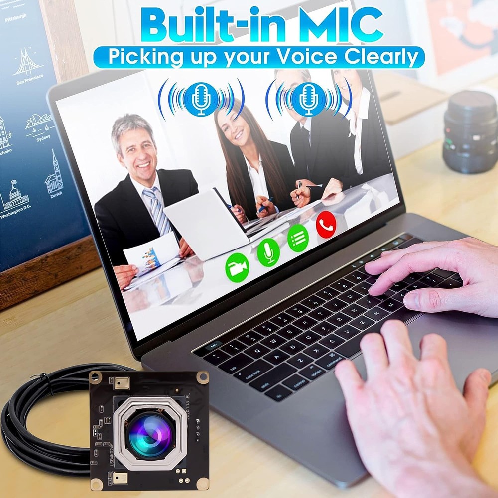 4K USB Module Autofocus w/Microphone Computer Mini USB2.0 Webcam Board 8mp In...
