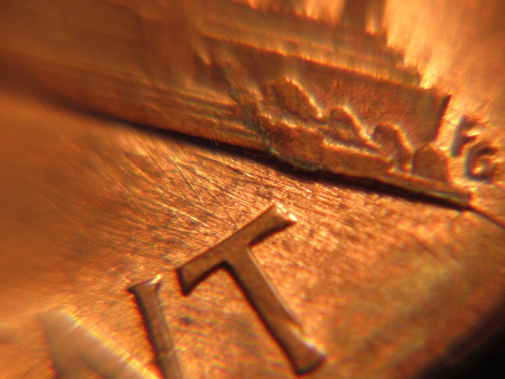 1989 P Lincoln Penny with Reverse Die Crack Error