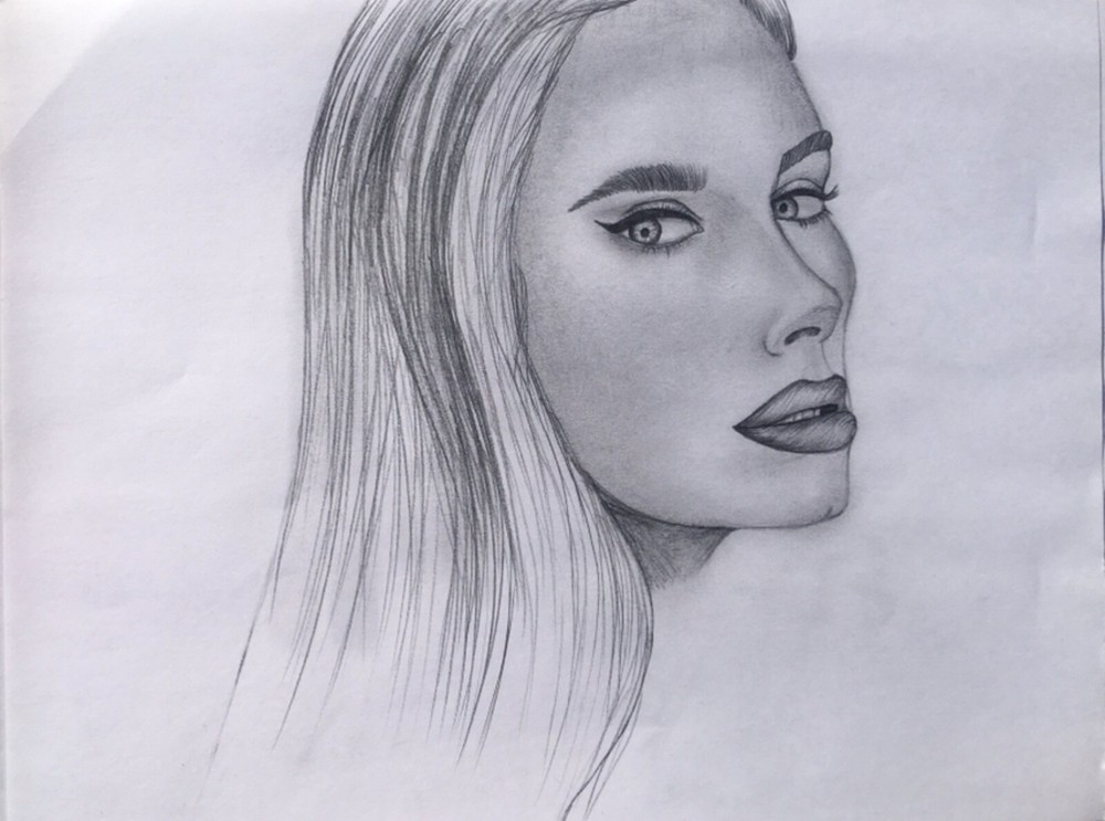 Adele Realistic Pencil Portrait Drawing