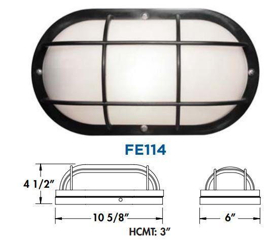 Commercial Eurostyle FE114-E26-BF  Black Lantern with Frosted Diffuser