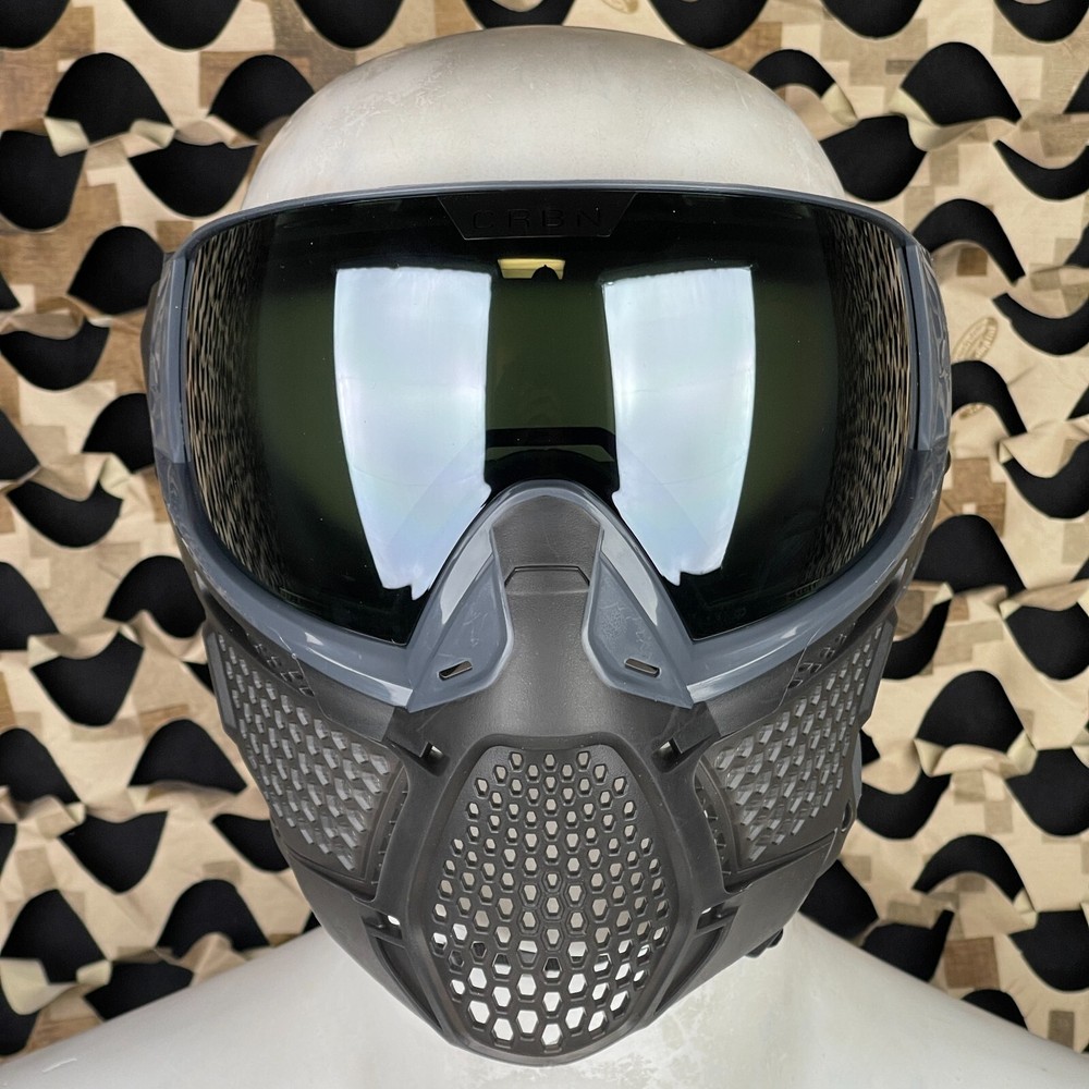 Carbon CRBN Zero Pro Paintball Mask (More Coverage) - Graphite - Silver Mirror