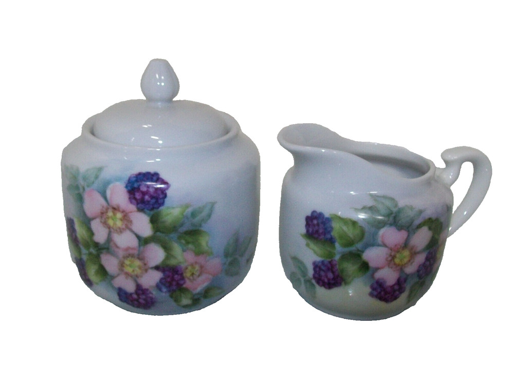 Berries and Blooms Creamer and Sugar