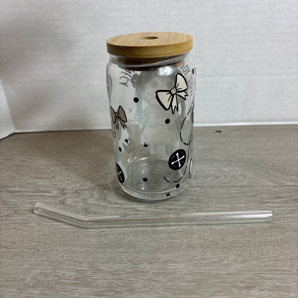 Not Your Average Muneca Glass Cup With Straw
