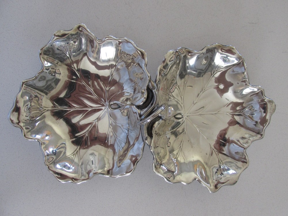 Vintage Reed & Barton Sterling Silver "Double Leaf" Candy/Nut Dish