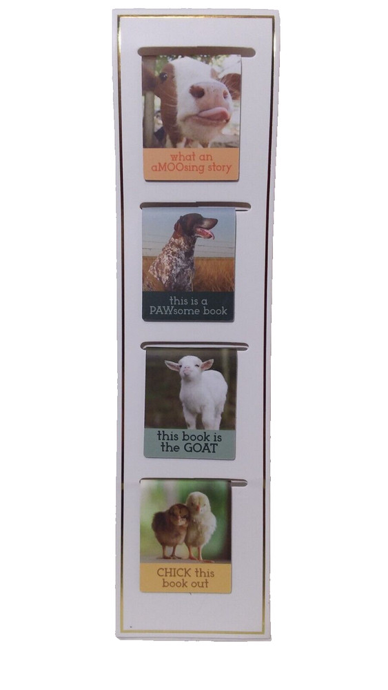 Bella Bug Magnetic Bookmarks 8 Ct - Farm Animals