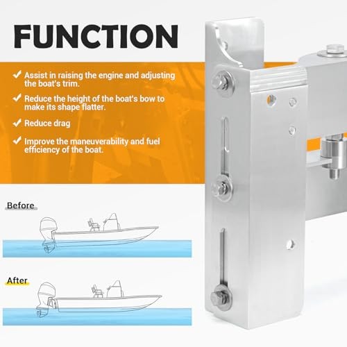 4" Adjustable Jack Plate Manual Transom Set Back Jack Plate for Maximum 225hp