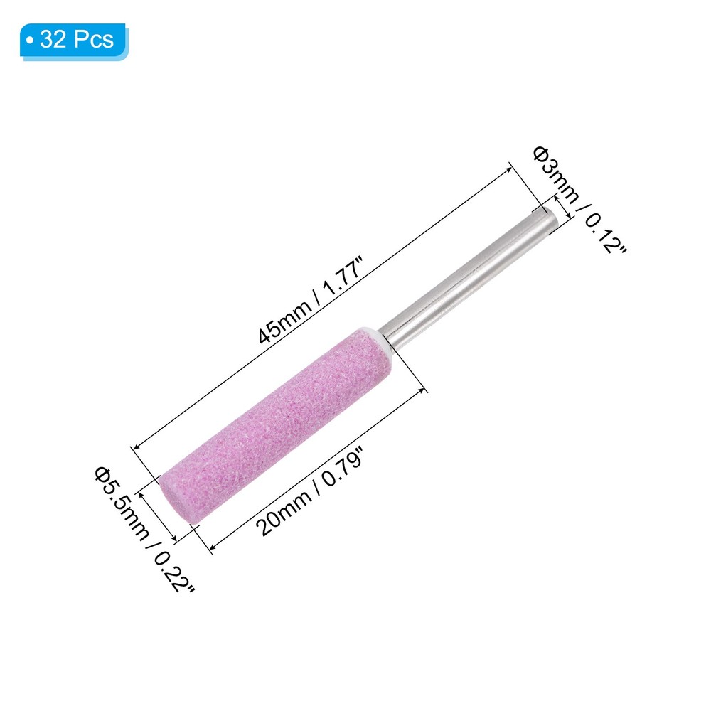 7/32" Diamond Chainsaw Sharpener Sharpening Stone Grinding File Pink 32Sets