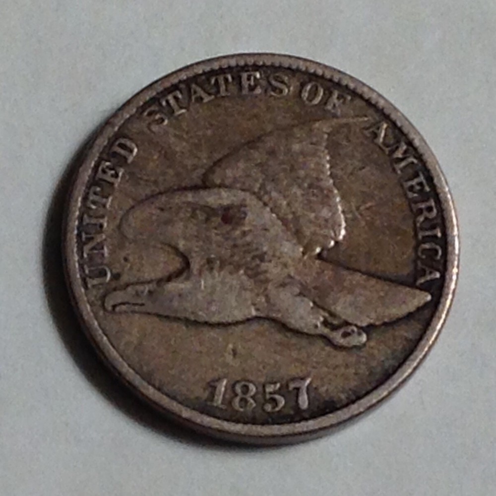 1857 US Flying Eagle Cent cd -