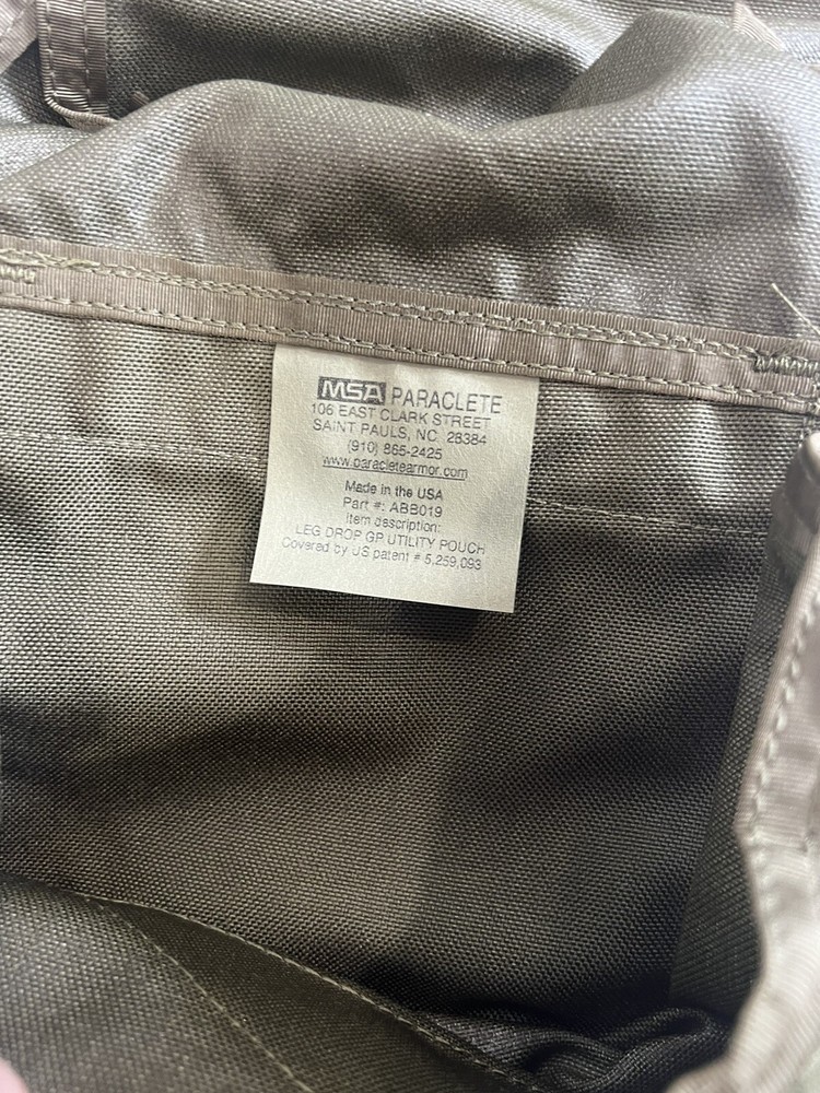 MSA Paraclete Drop Leg Utility Pouch Smoke Green