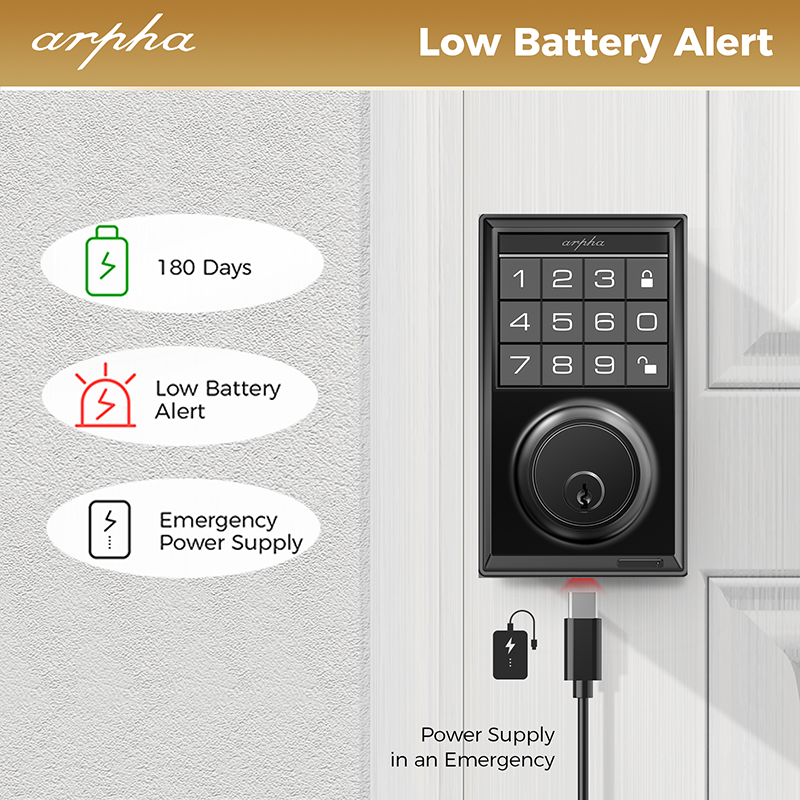 ARPHA Smart Ball Lock+Keypad Lock Keyless Entry App Control AntiPeeping Password