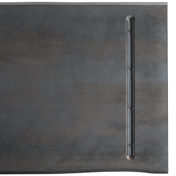 30" x 72" Rectangular Solid Wood Live Edge Restaurant Table Top in Gray Wood