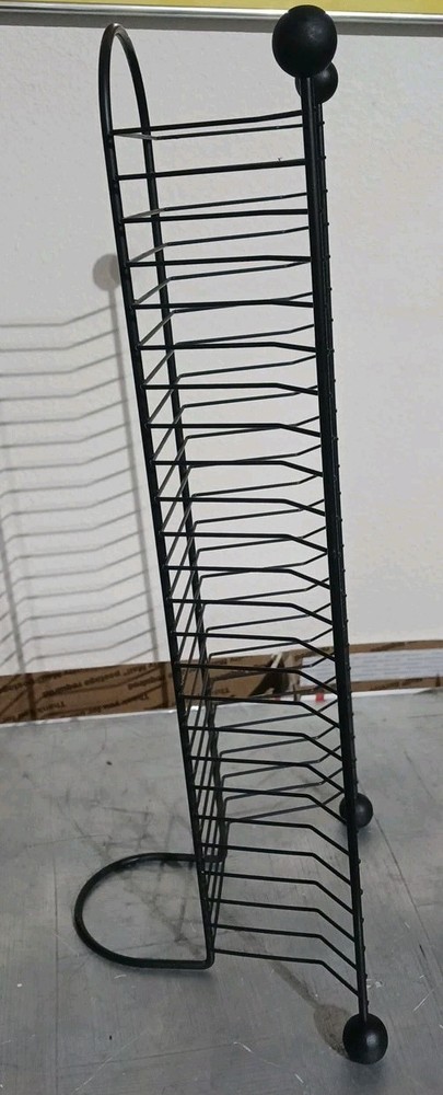 Black Metal 24 DVD Tower Storage