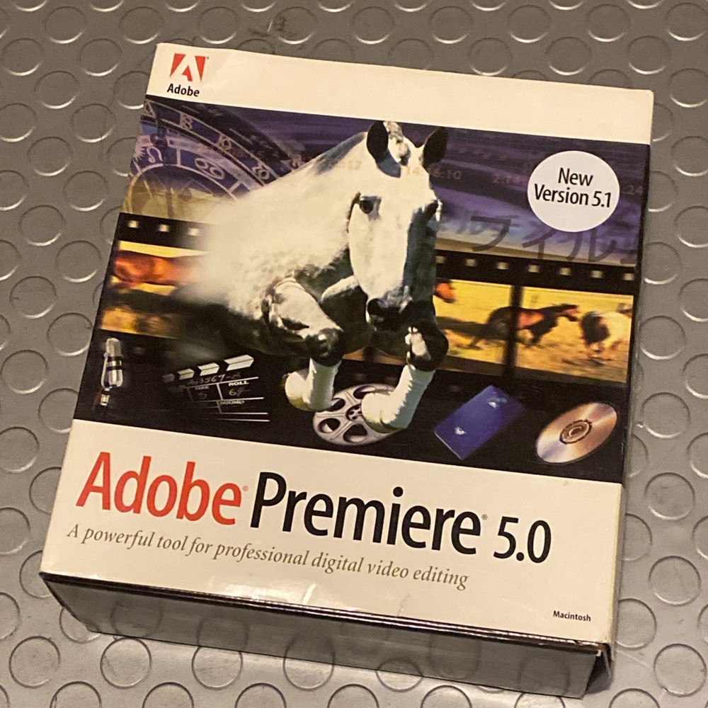 Adobe Premiere 5.1 for Macintosh Complete With CD, User Guide, Registration Card