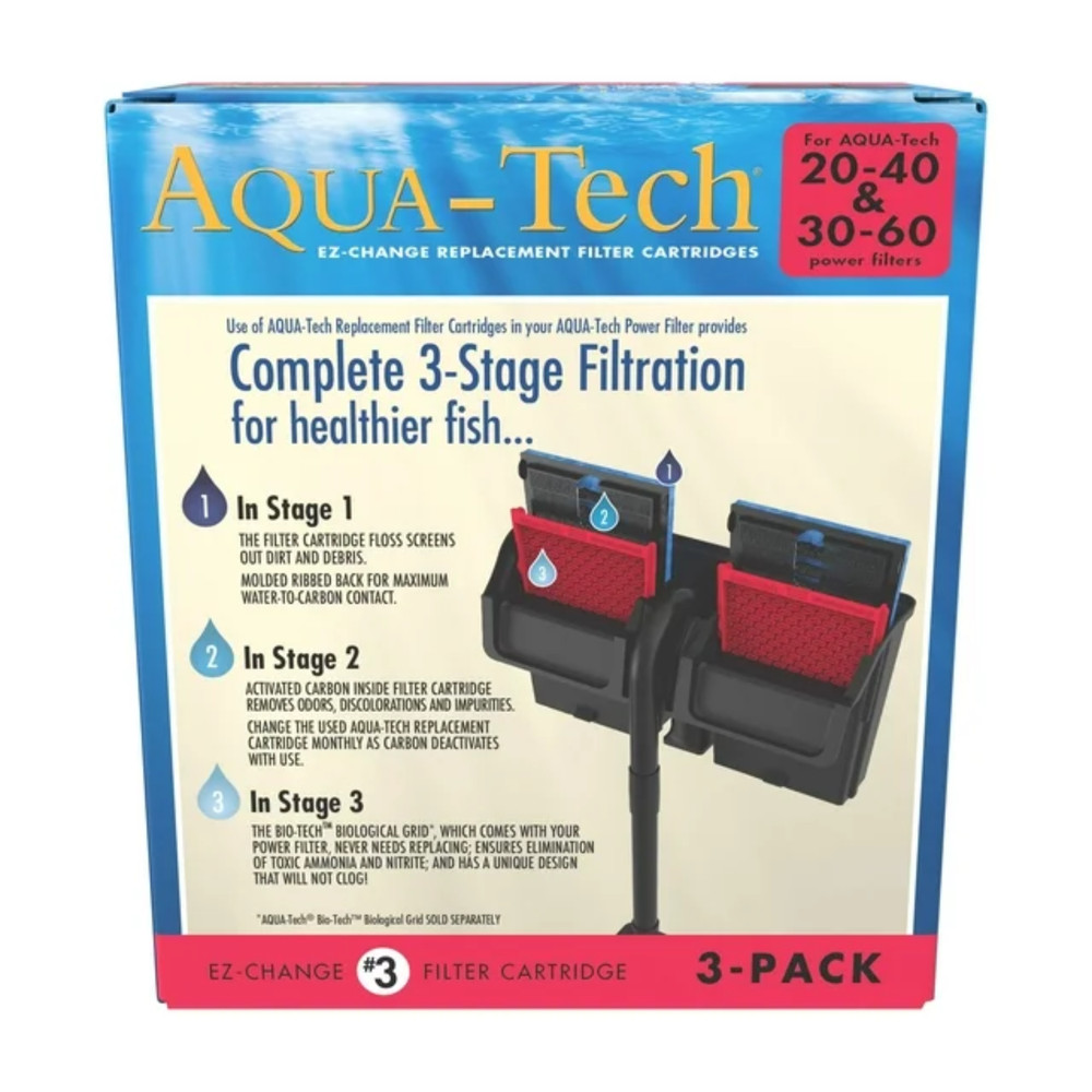 Aqua-Tech EZ Change Replacement Carbon Filter Cartridges, #3 Size, 3-Pack