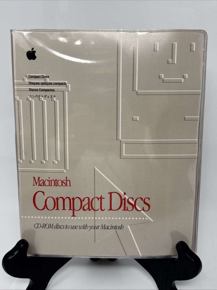 Vintage Macintosh 1990s CD-ROM Compact Discs Folder with 7 Discs