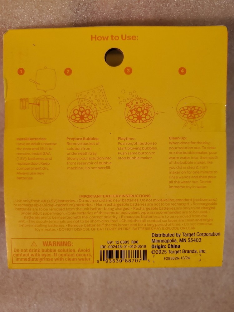 Mini Bubble Maker - Sun Squad™: Fun Bubble Toy for Kids Ages 3+