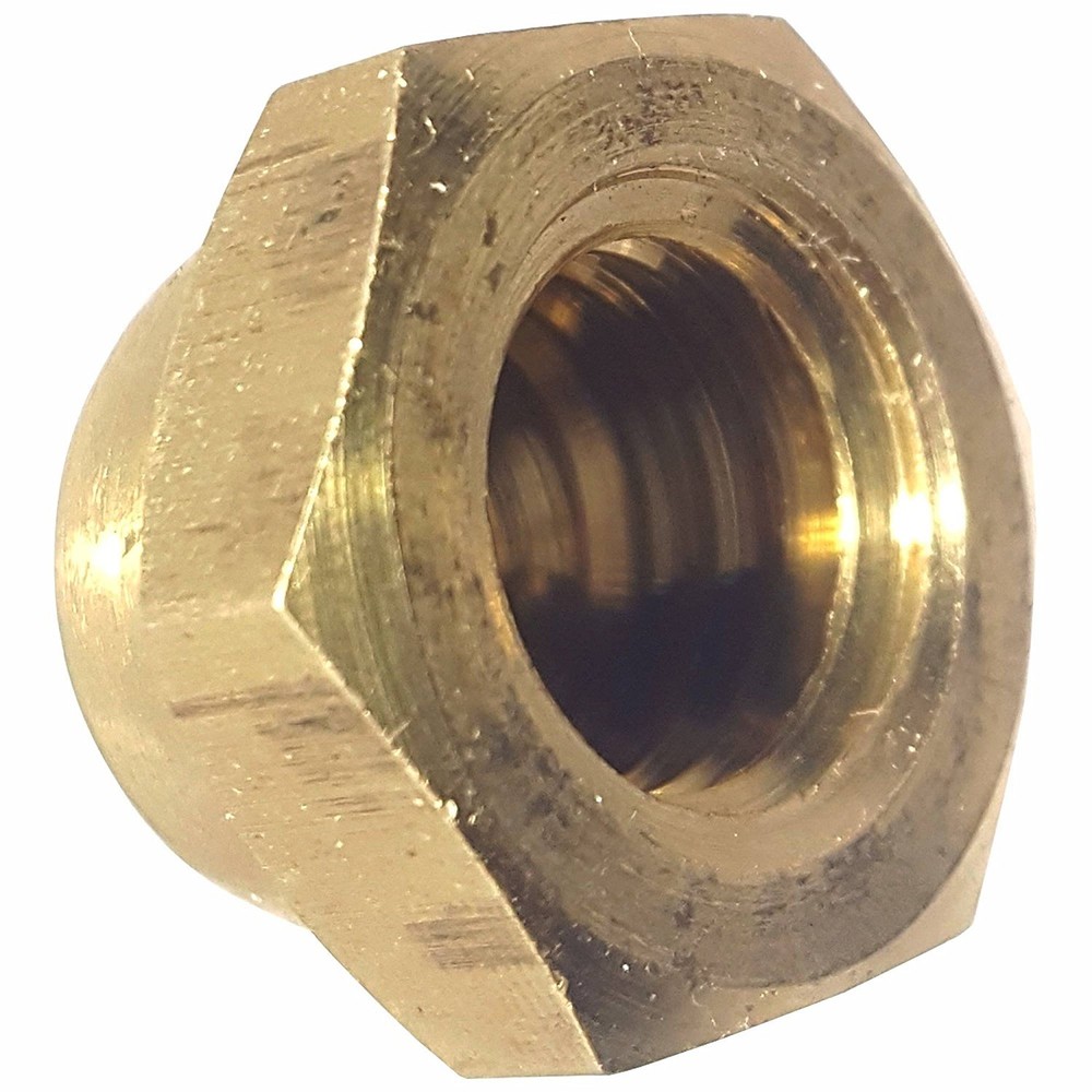 3/8-16 Hex Cap Nuts Solid Brass Grade 360 Commercial Plain Finish Quantity 250