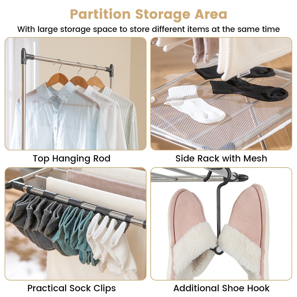 2-Tier Folding Clothes Drying Rack Laundry Drying Rack Laundry Drying Rack Metal