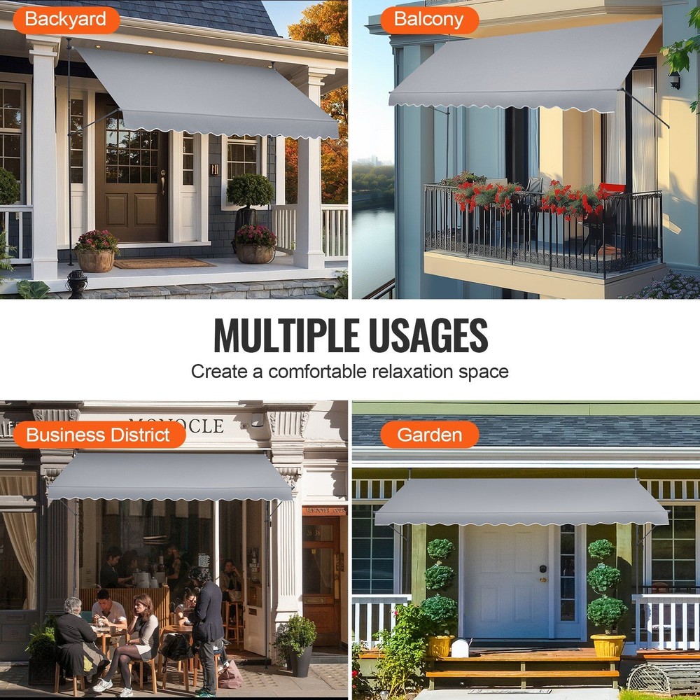 157x47in Extended Coverage Retractable Shade Adjustable Height Comfort