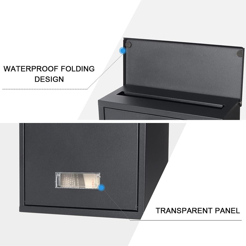 Locking Mailbox Wall Mount Combination Lock Drop Box Large Capacity with Galv...