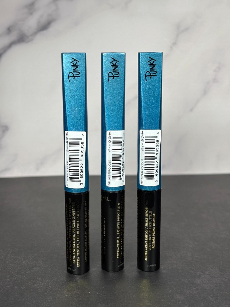 3 PACK - L'Oreal Paris Precision Tip Liquid Eyeliner TURQOUISE TEAL - NEW