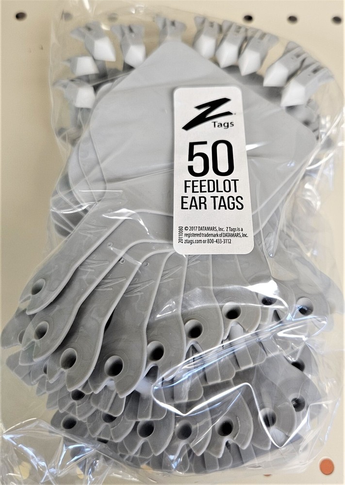 Z Feedlot Ear Tags for Cattle ID GRAY 50ct
