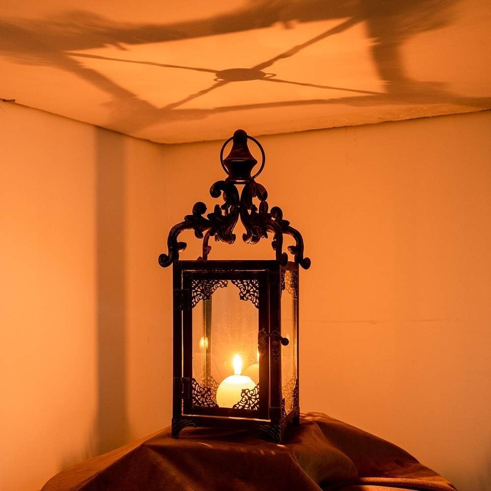 DECORKEY Candle Lantern Decorative Indoor & Large, Black / 16'' / 1 Pc