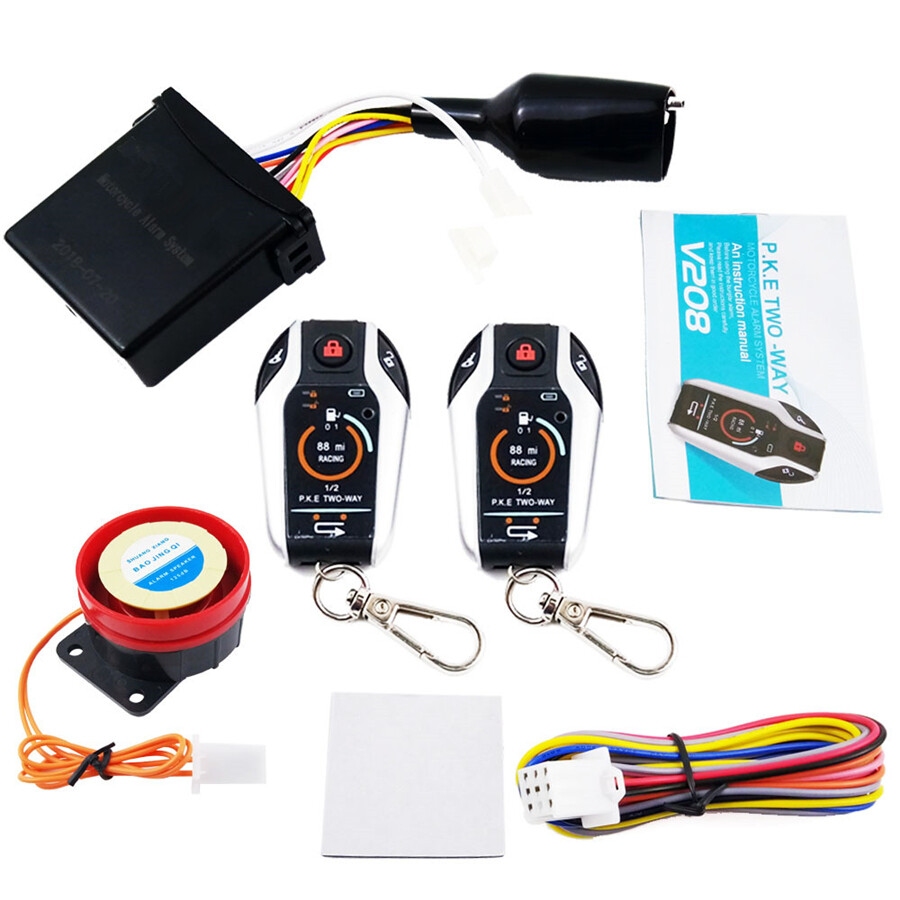 2Way Motorcycle Alarm Anti-theft Security System Vibration Remote Engine Start