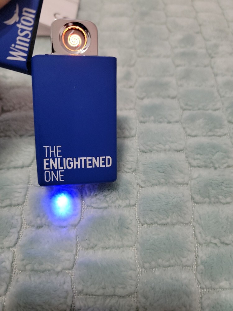 Winston Enlightened One Blue USB rechargeable Cigarette Lighter New