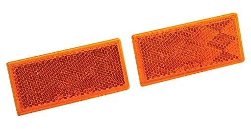Towpower 73887 Quick Mount Rectangular Reflector, 2 Pack Amber