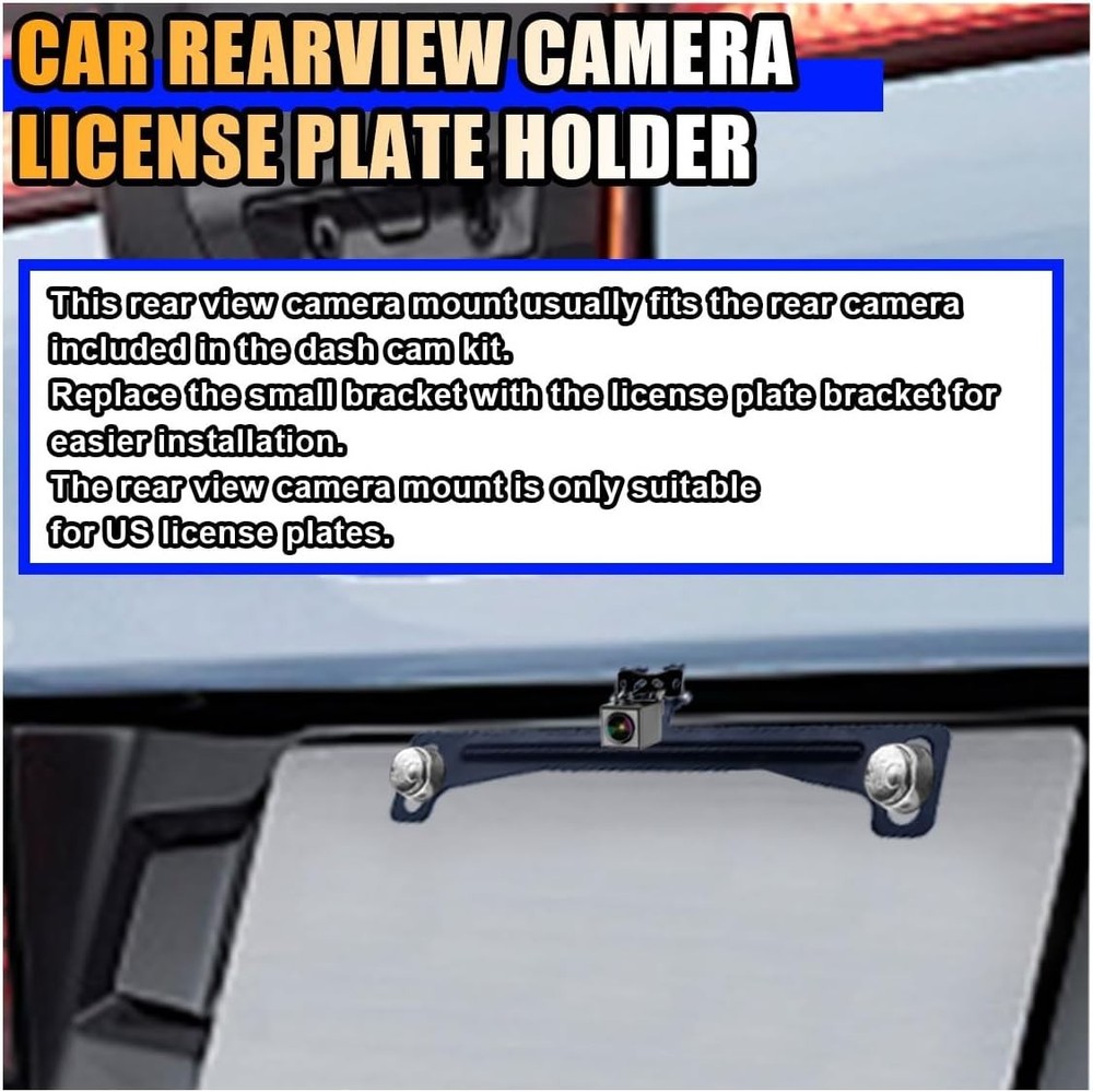 Waterproof Reverse Camera Mount for US License Plates - Easy Installation
