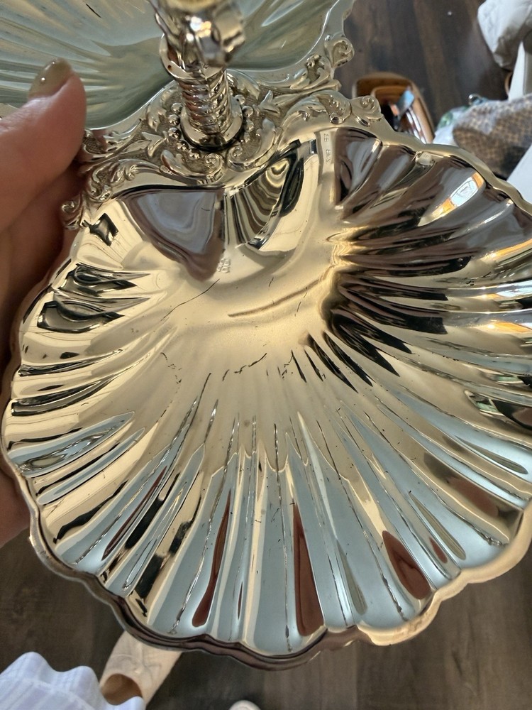 F.B. Rogers Silver Company Double Shell Bonbon Dish Silver Plated