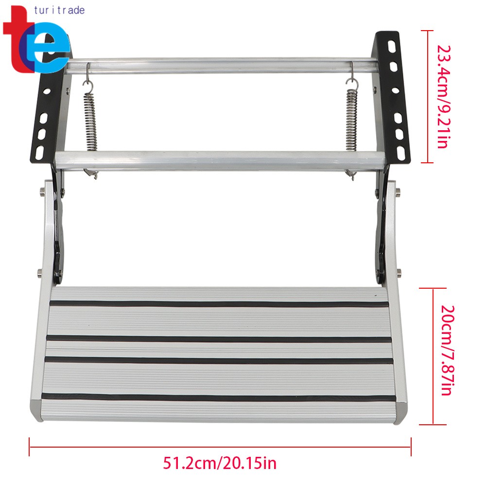 Aluminum 1 Step Pull Out Retractable RV Camper Platform Steps Stair Anti-Slip