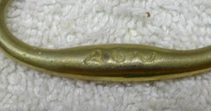 * Vintage SOLID BRASS - Drawer DROP BALE HANDLE - NICE for AGE!! *