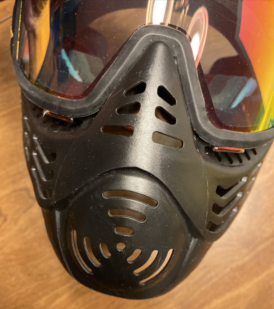 JAVA Paintball Mask Guardian Black Face Semi-Mirrored Thermal Lens Shield *READ*