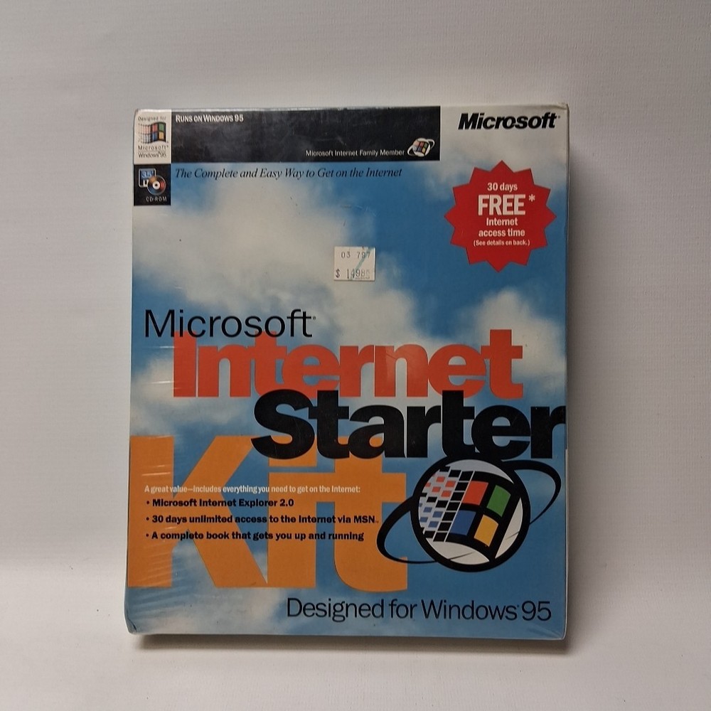 Microsoft Windows 95 CD-ROM Internet Explorer Starter Kit with Box, 1996
