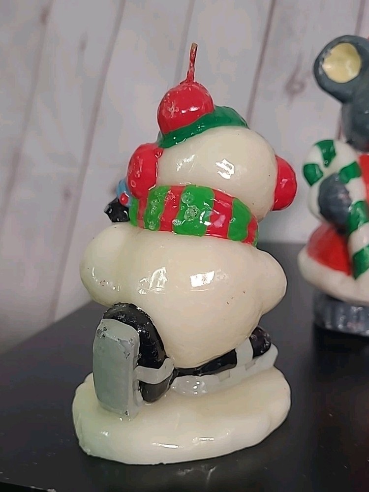 VTG 70s unscented Nutcracker, Santa, Mouse, & Snowman Christmas Candles Bundle