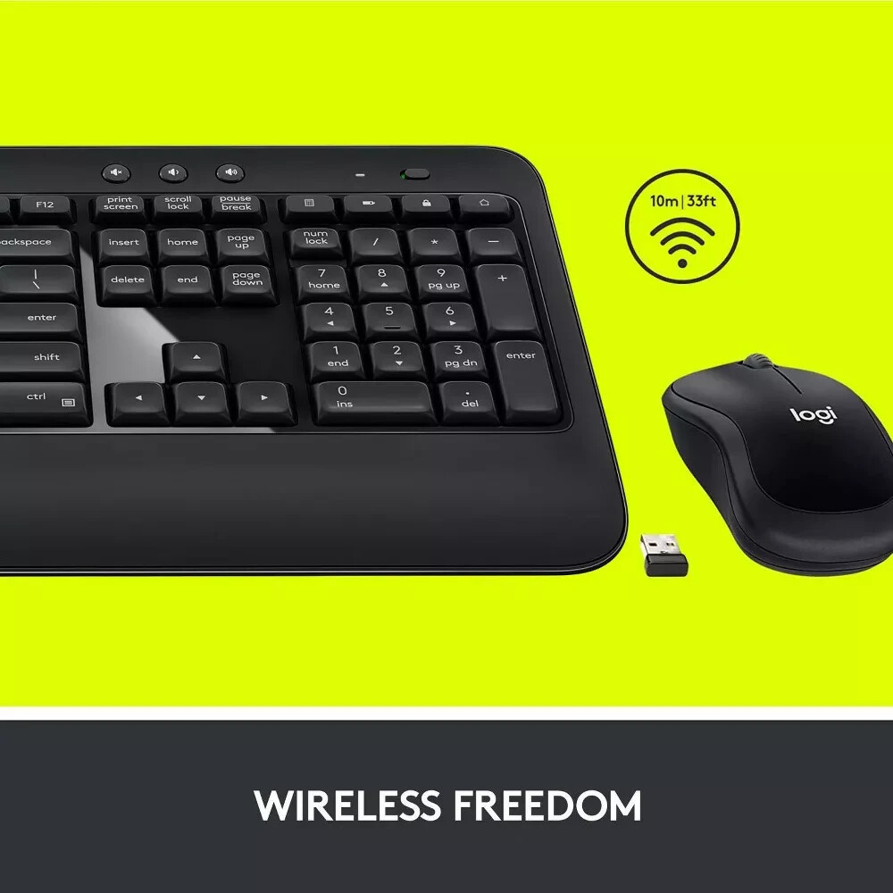 Logitech Advanced COMBO Keyboard and Mouse Combo Desktop – Black (920-008701)